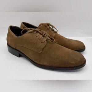 Calvin Klein Men's Size 9 Tan Suede Derby Dress Casual Oxford Shoes